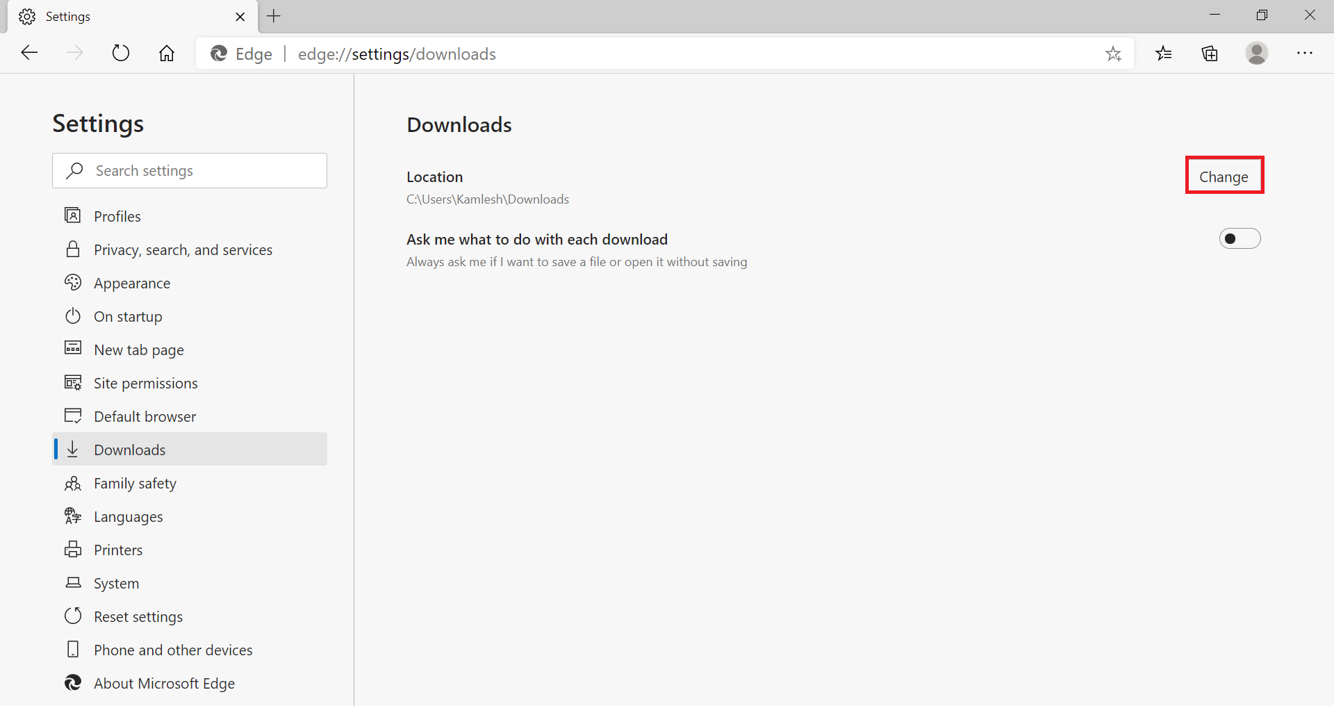 How to change the default Downloads folder location in Microsoft Edge ...