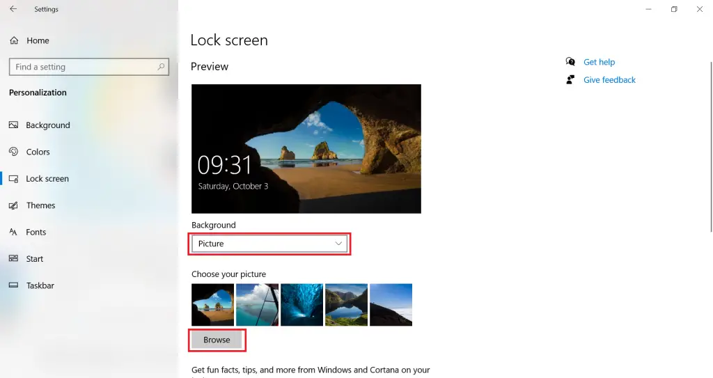 How to Customize the Lock screen of Windows 10 to Display Slideshow ...