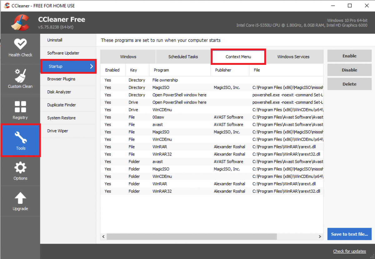 how to restore registry ccleaner