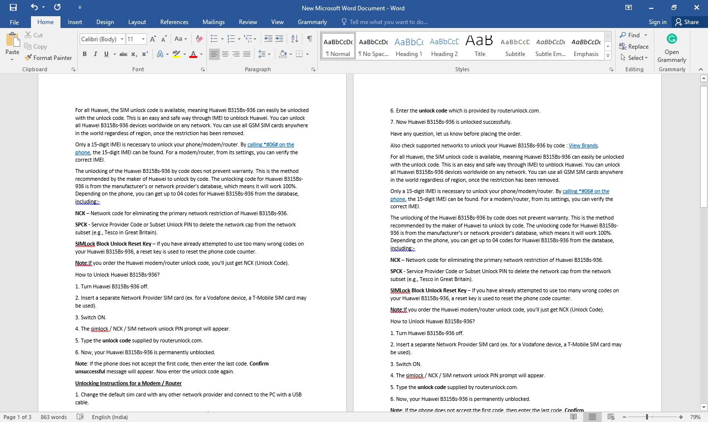 microsoft word document