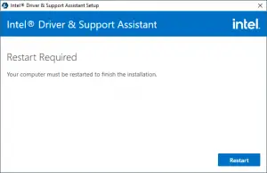 intel driver and support assistant popup