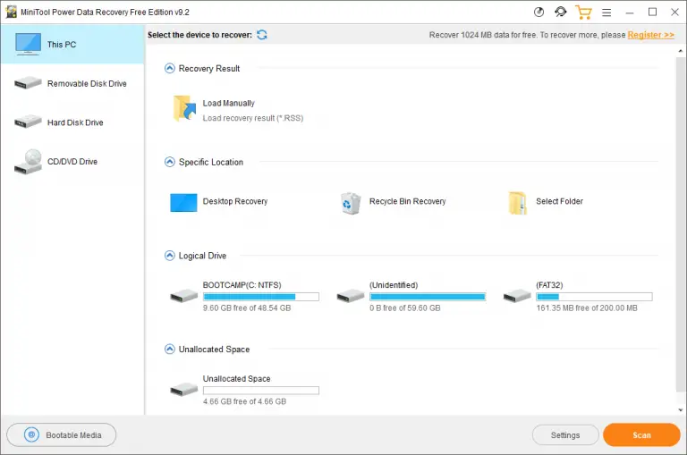 minitool power data recovery free edition v7.0 how to use