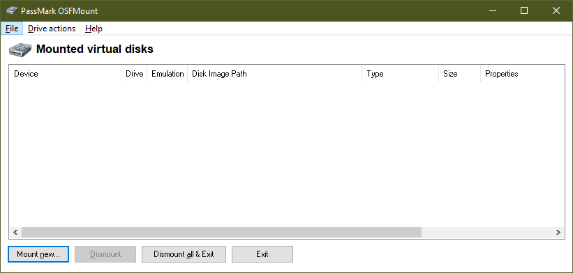 PassMark OSFMount 3.1.1002 for windows instal free