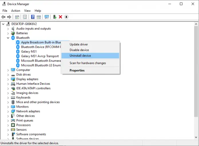 How to uninstall or reinstall Bluetooth Driver in Windows