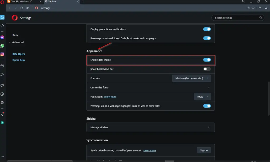 How to Activate the Dark Theme in Opera Browser on Windows 11/10 ...