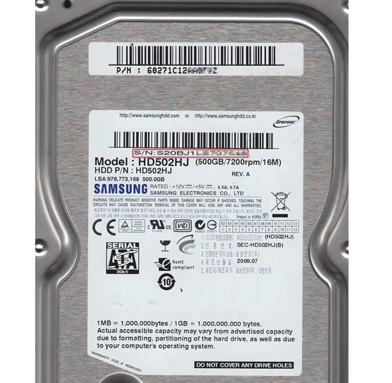 hard disk serial number