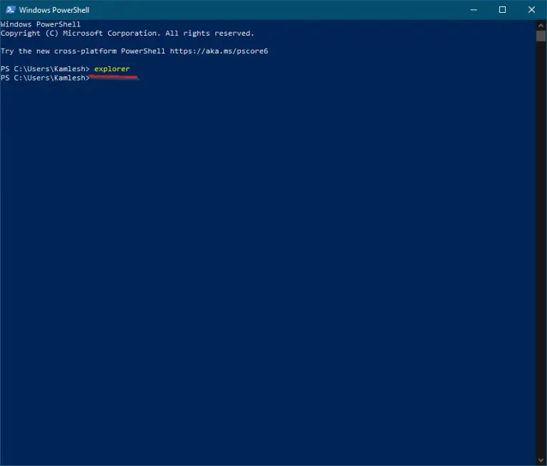 how to open windows powershell in file explorer