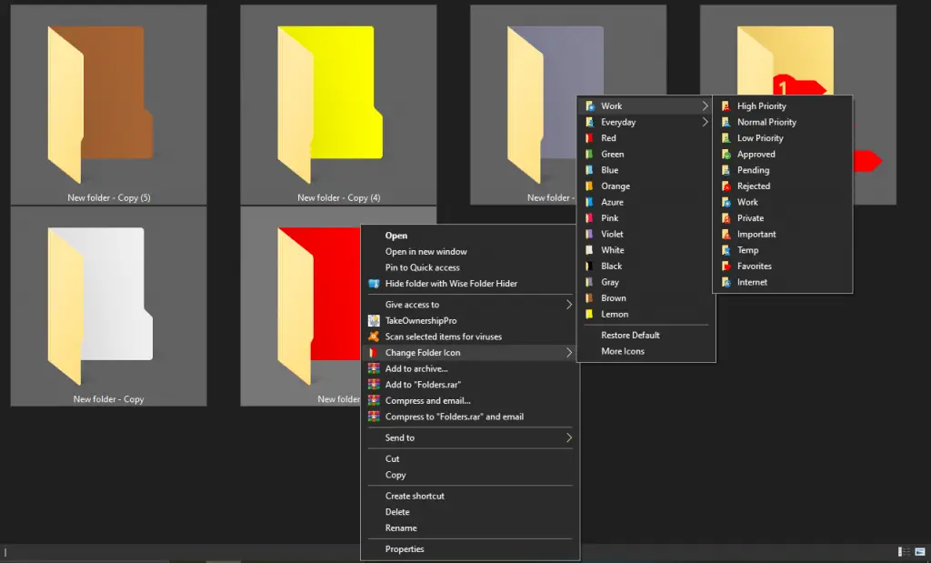 windows 10 change folder icon color