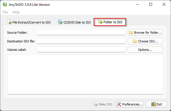 Convert Folders and ZIP to ISO in Windows 11/10 using AnyToISO