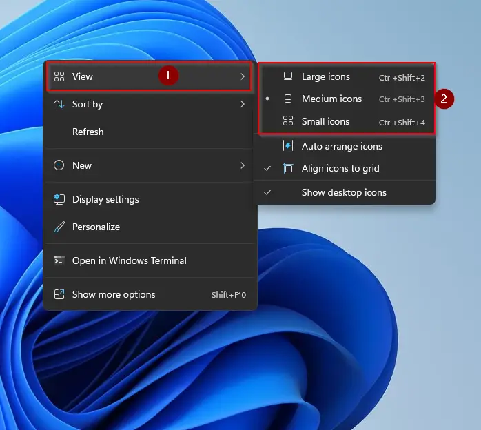 resetting desktop shortcuts windows 11