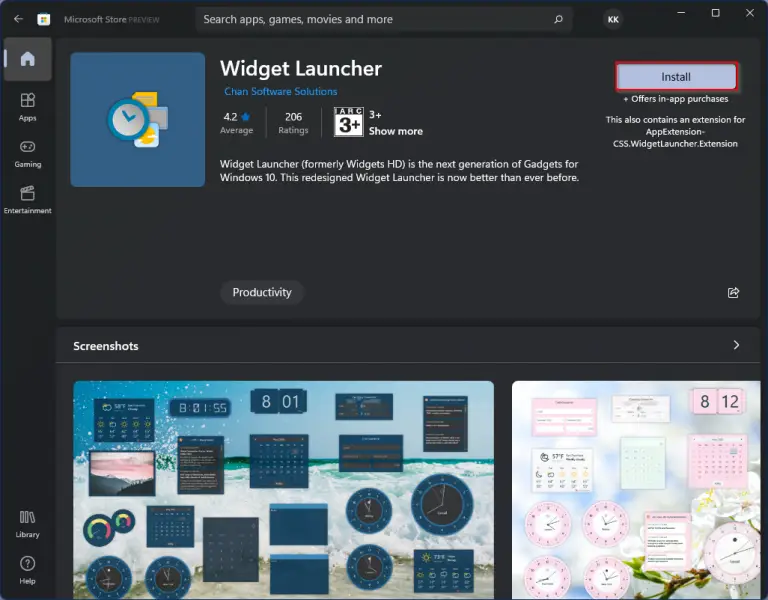 widget launcher for windows 10