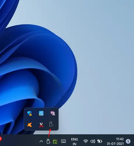 taskbar corner overflow show all