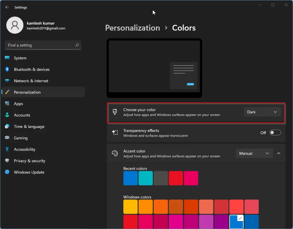 Windows 11 Dark Mode: Enabling and Disabling Dark Theme | Gear Up Windows