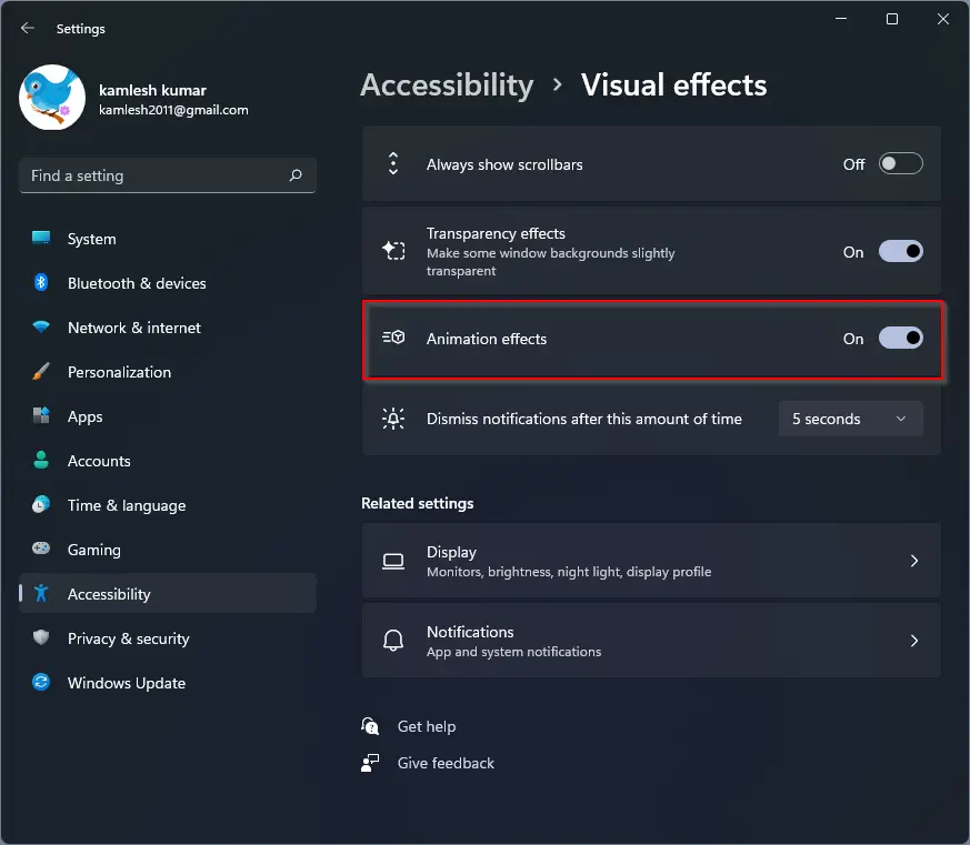 How to Enable or Disable Animation Effects in Windows 11? | Gear up Windows  11 & 10