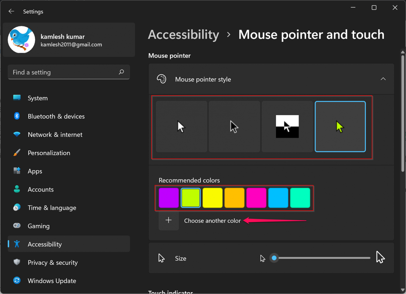 mouse cursor icon changer