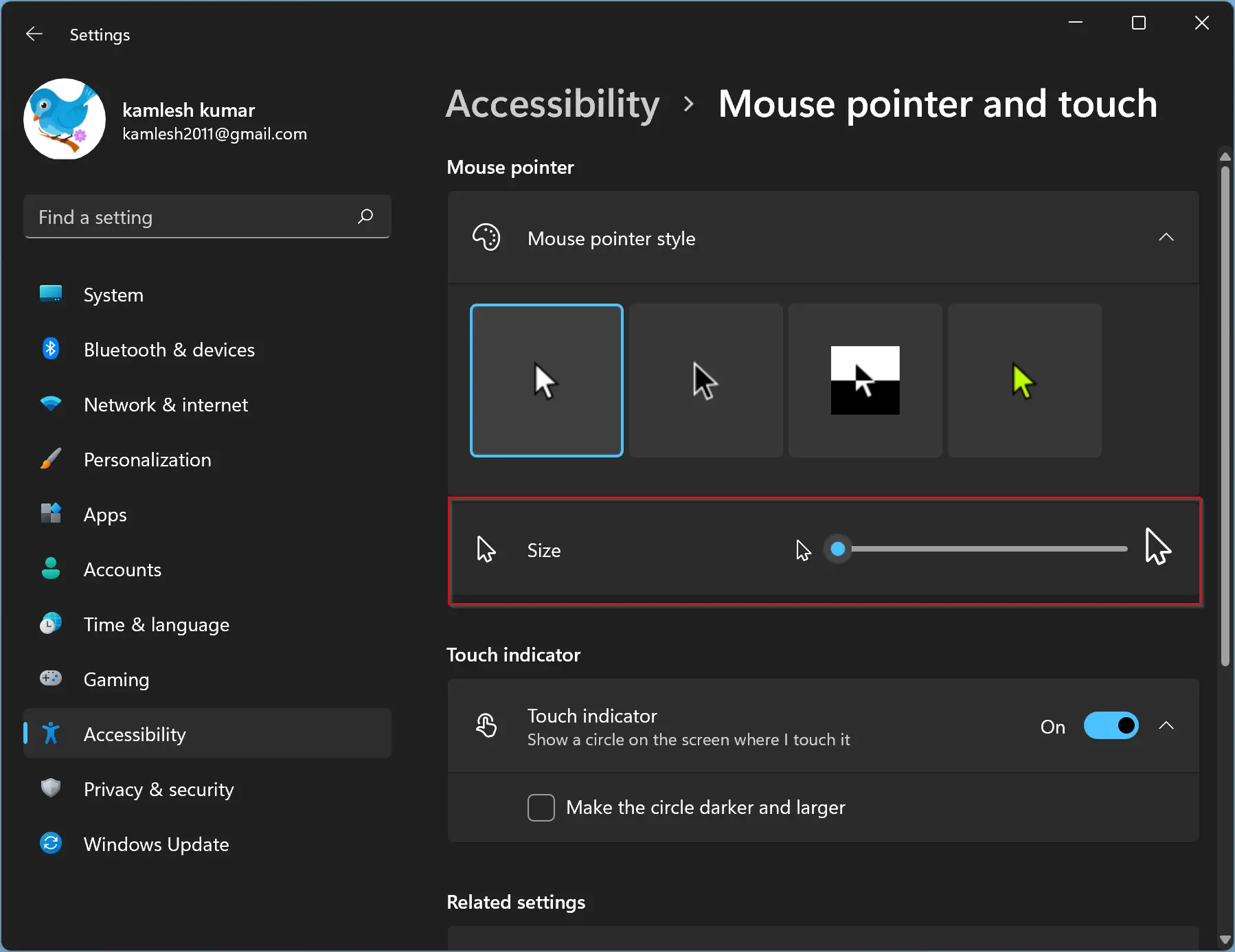 How to change mouse pointer color and size on Windows 11 - Pureinfotech