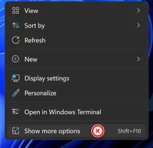 Show more options windows 11 как отключить