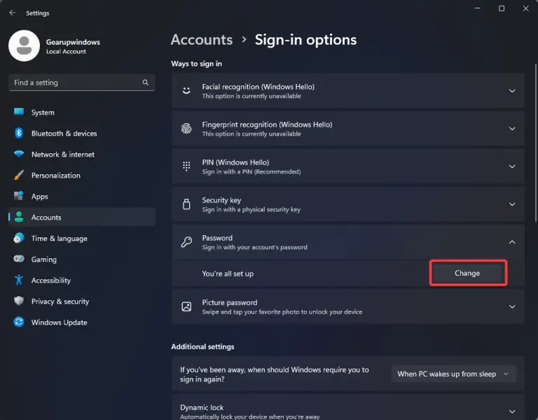 How to Remove Login Password from a User Account on Windows 11? | Gear ...