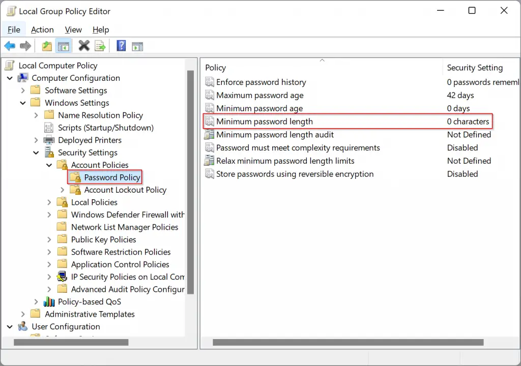 Password Policy Minimum Password Age