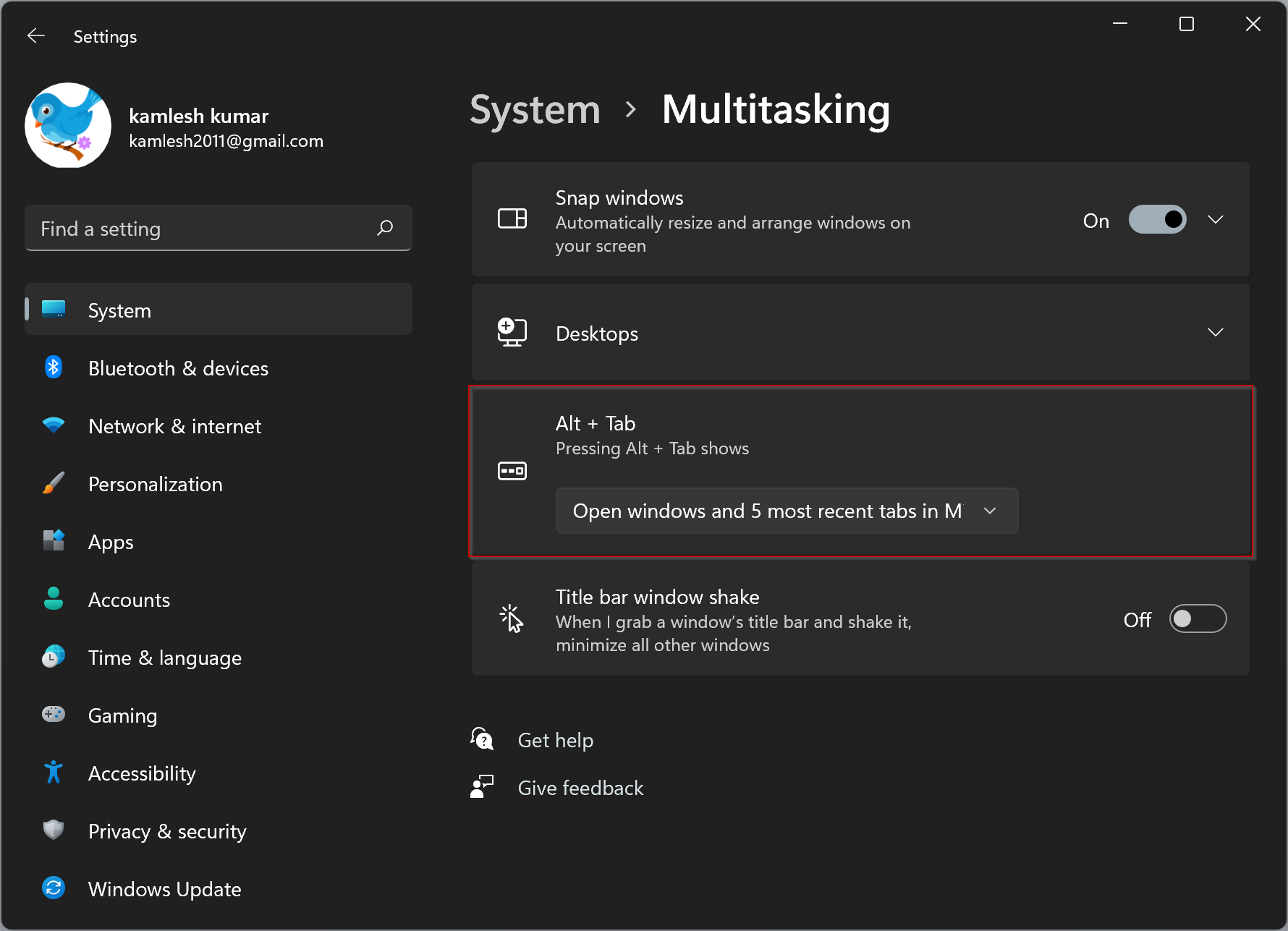 How to Change Alt+Tab Settings in Windows 11?  Gear Up Windows