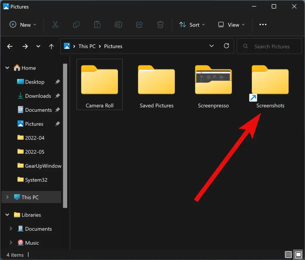 windows 11 screenshot folder