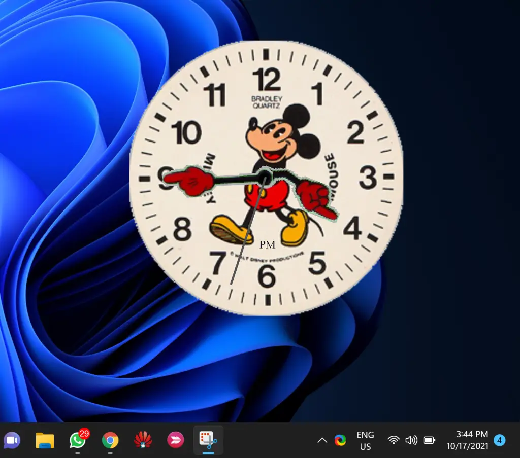 clock widget windows 10 desktop