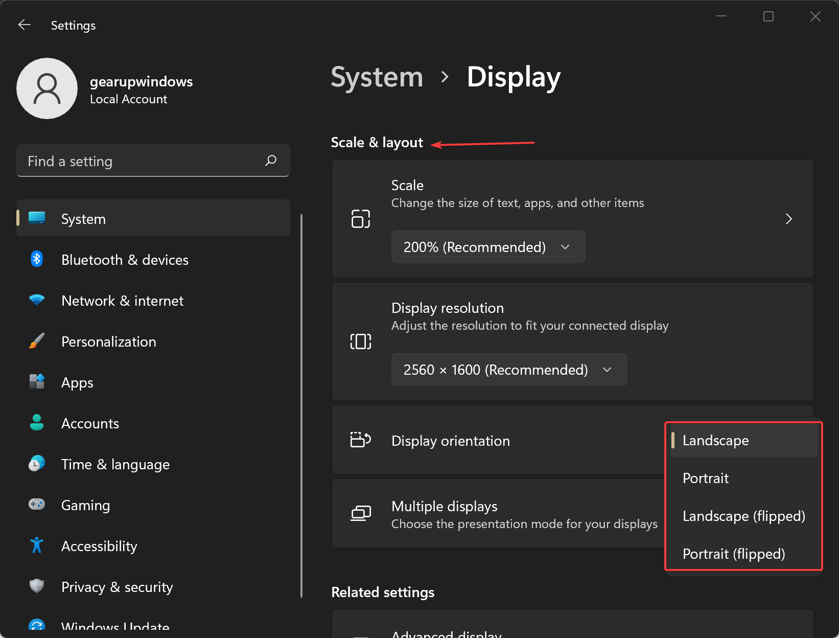 How to Change Screen Orientation in Windows 11?  Gear Up Windows