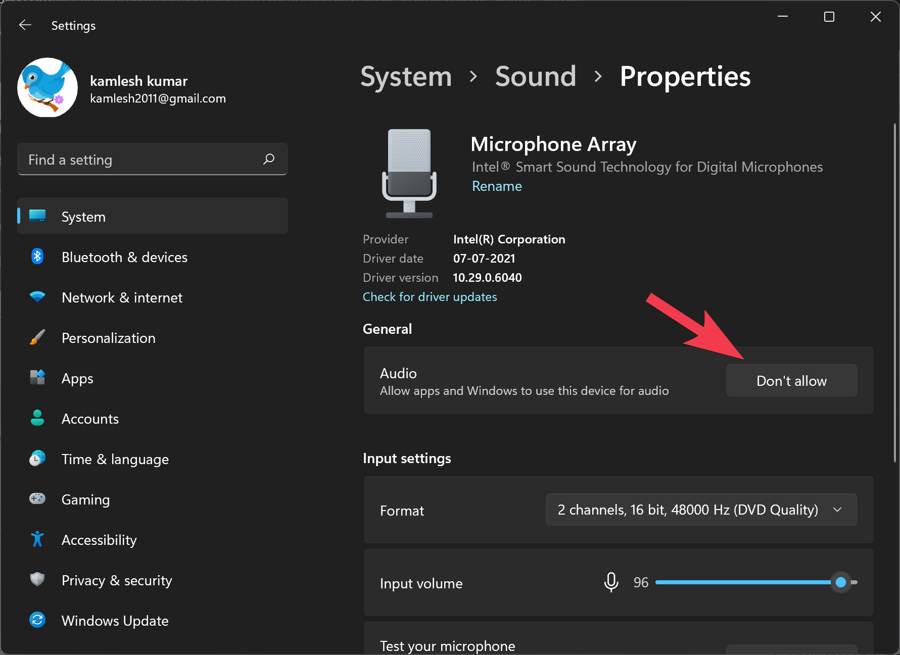 how to unmute mic windows 11