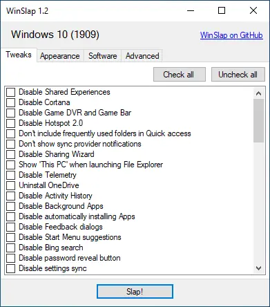 Get rid of Windows 10's potentially annoying features using WinSlap | Gear  up Windows 11 & 10