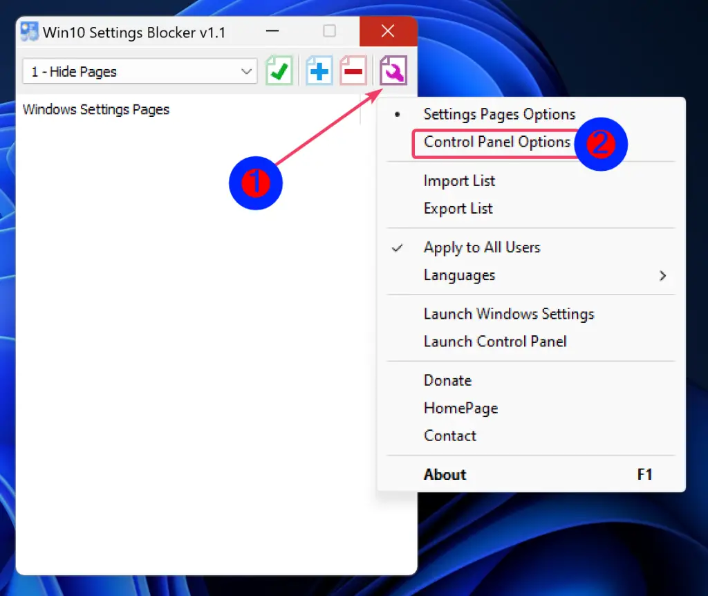 instal the new version for ios Windows Settings Blocker