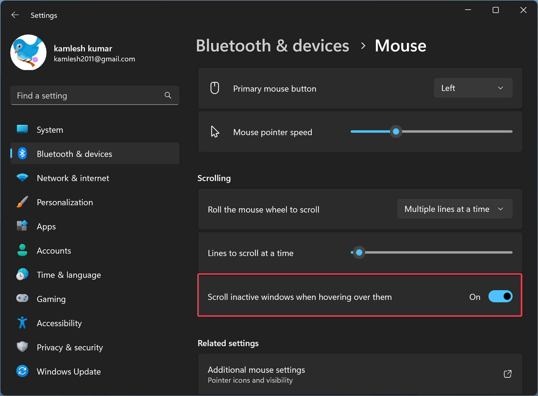 turn off volume scroll windows 10