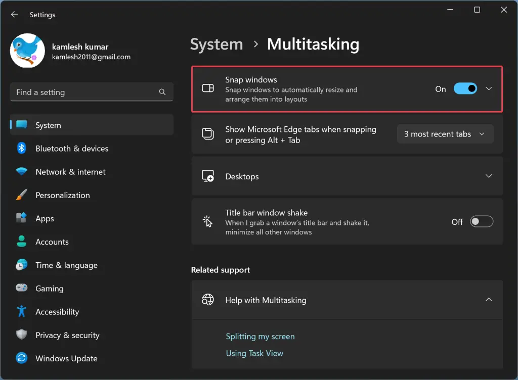 How to Enable or Disable Snap windows in Windows 11? | Gear Up Windows
