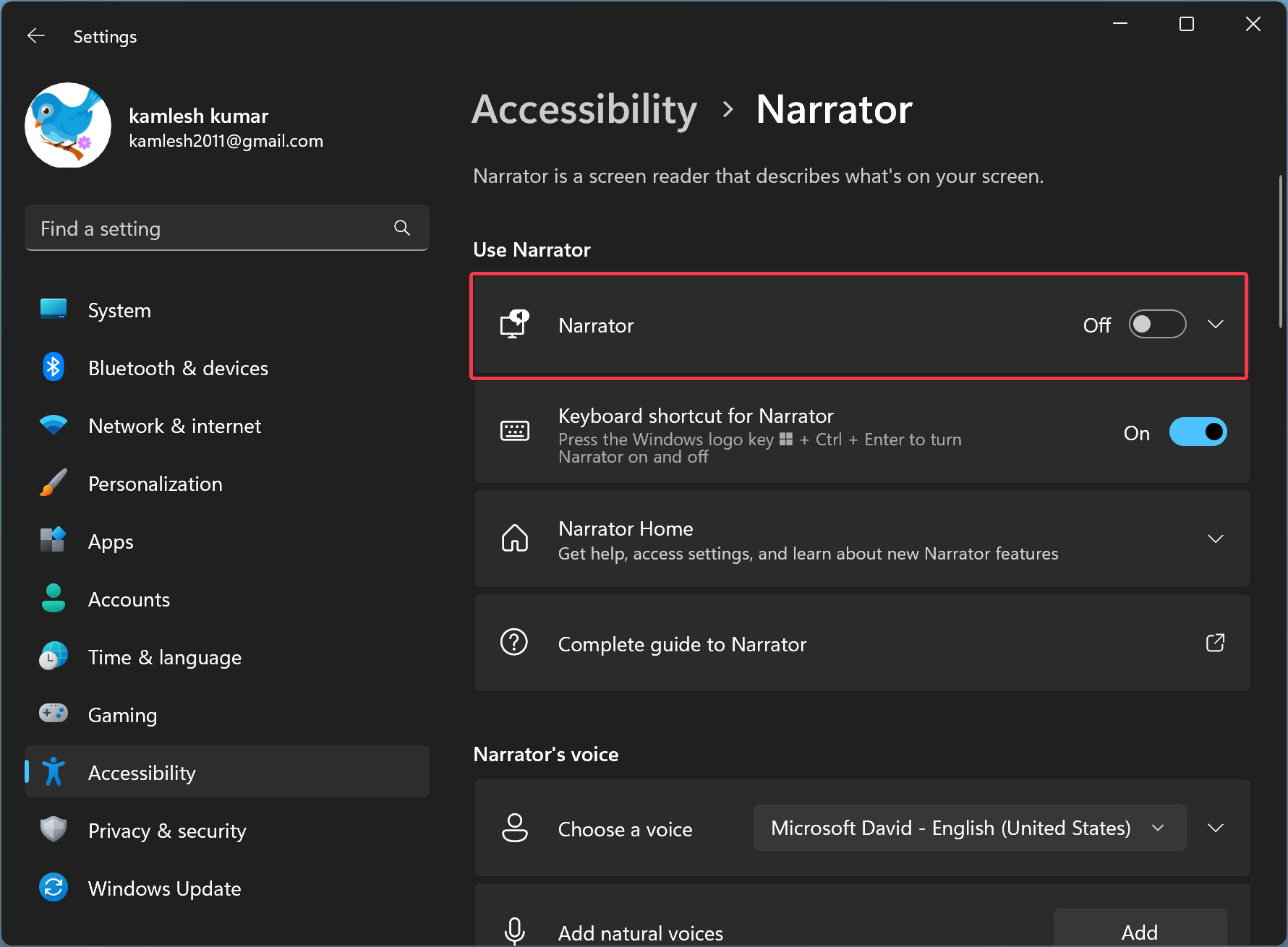 Enable Or Disable Narrator In Windows 10