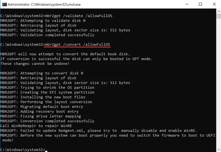 windows 10 convert gpt to mbr without data loss