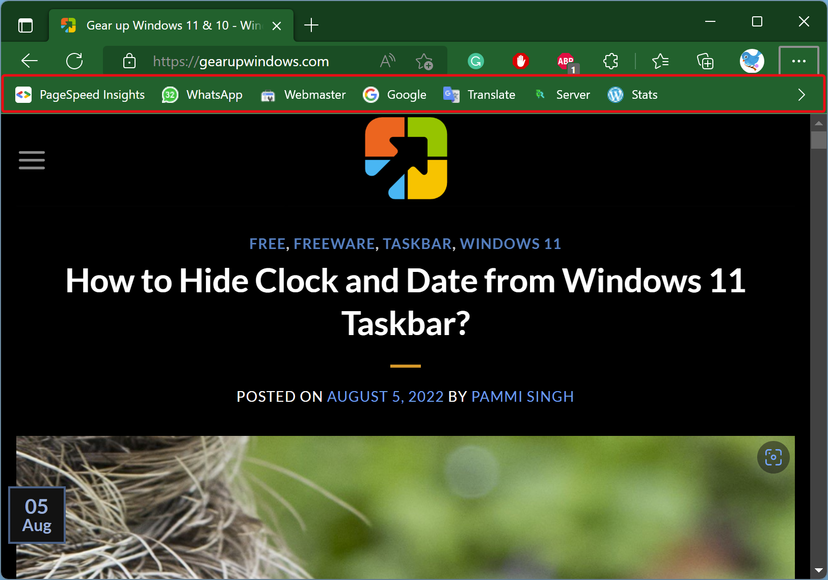 How to Show or Hide Favorites Bar in Microsoft Edge on Windows 11 or 10