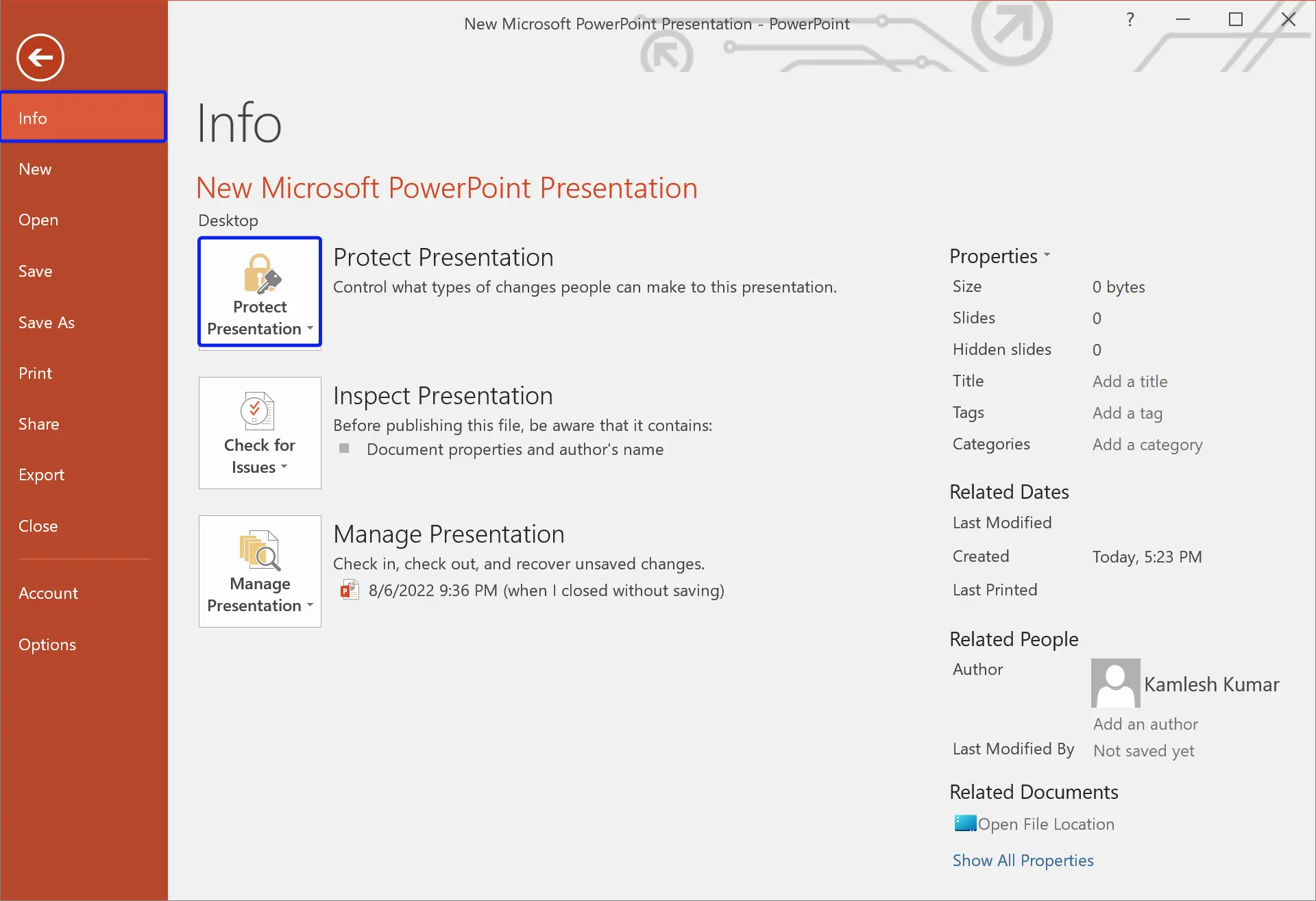 microsoft powerpoint protect presentation