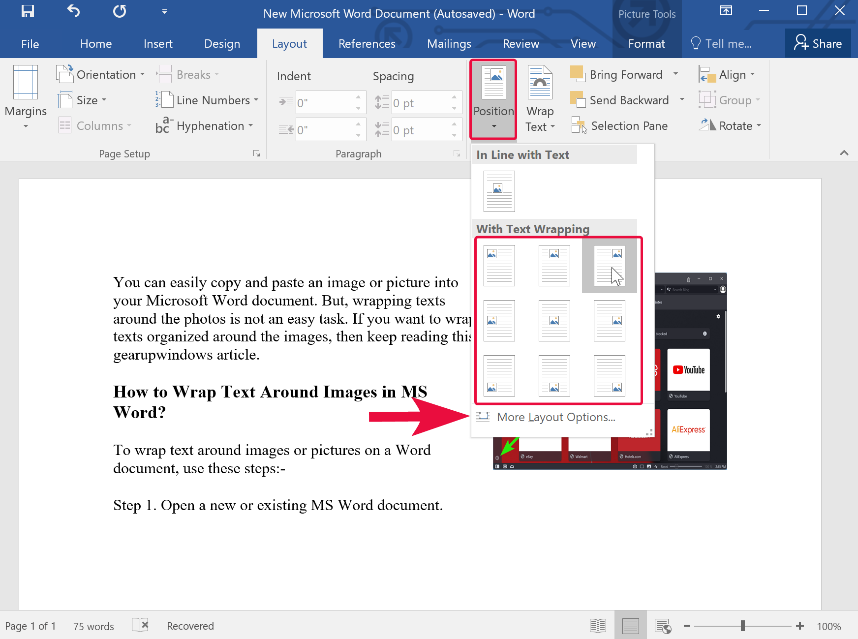 How To Wrap Text Around Images In Ms Word Gear Up Windows 3857