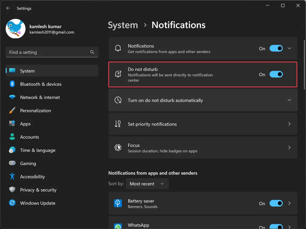 How to Enable “Do Not Disturb” in Windows 11 to Stop Notifications ...