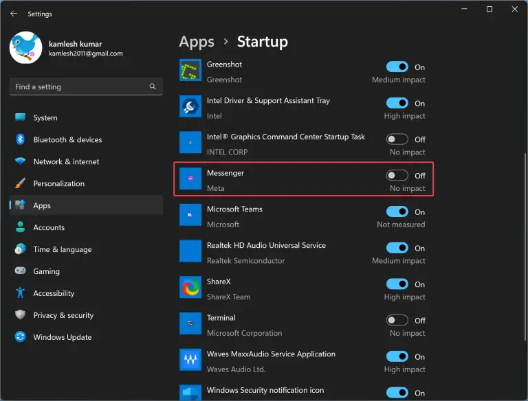 How to Prevent Facebook Messenger from Opening on Startup in Windows 11 ...