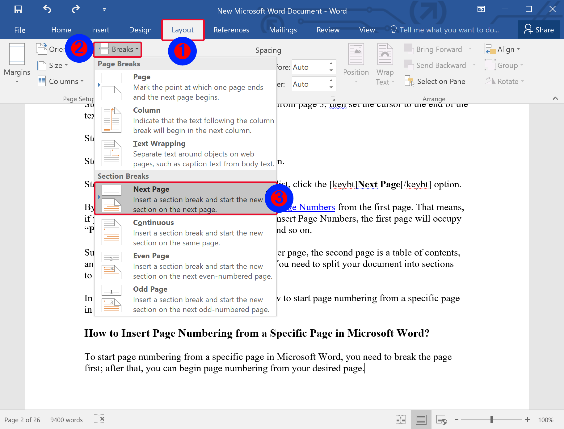 How To Get Rid Of A Specific Page In Word - Design Talk