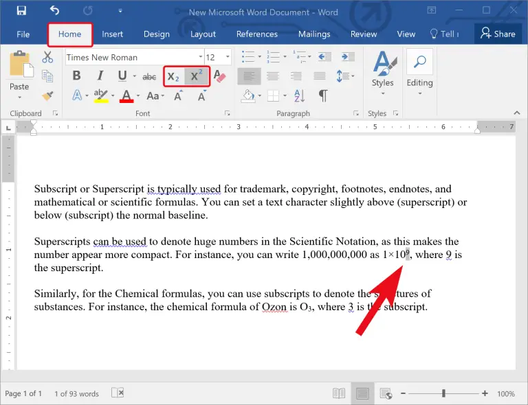 How to Insert Subscript and Superscript in Word? | Gear Up Windows