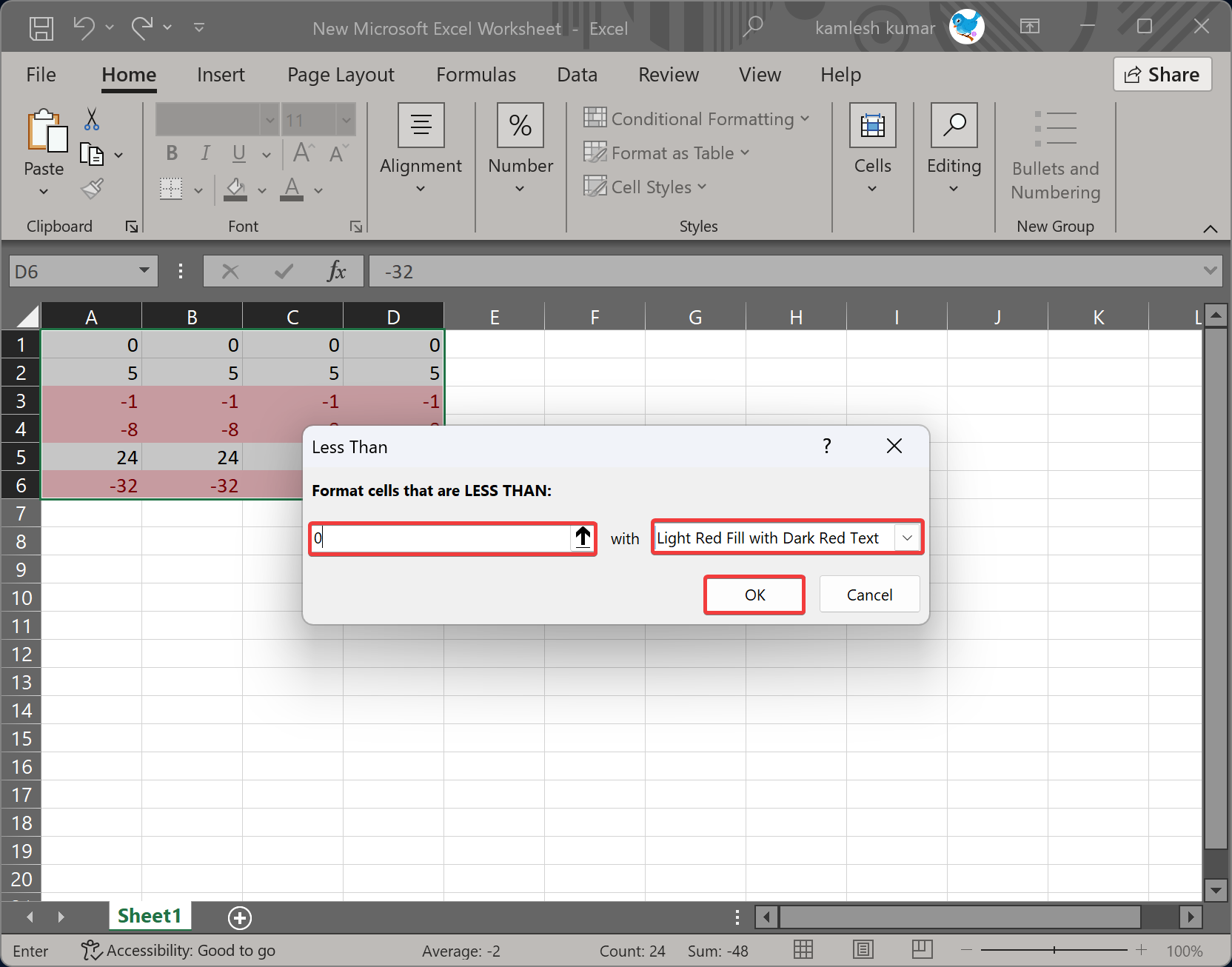 How To Highlight Negative Numbers In Excel Gear Up Windows 9519