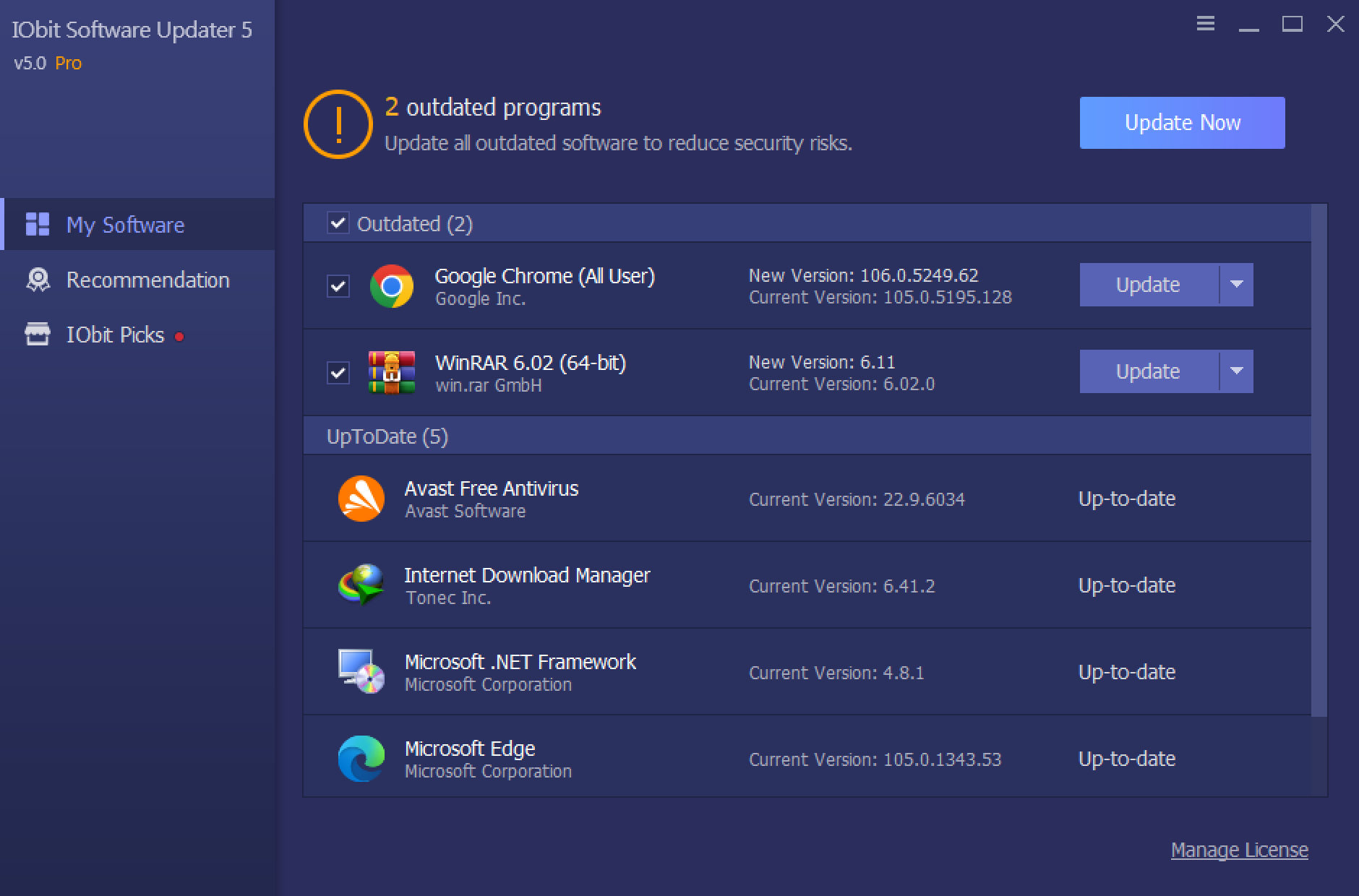 Giveaway IObit Software Updater 5 Pro Free for Windows 11 and 10