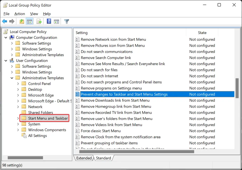 How to Allow or Disallow the Windows 11 Taskbar Settings? Gear Up Windows