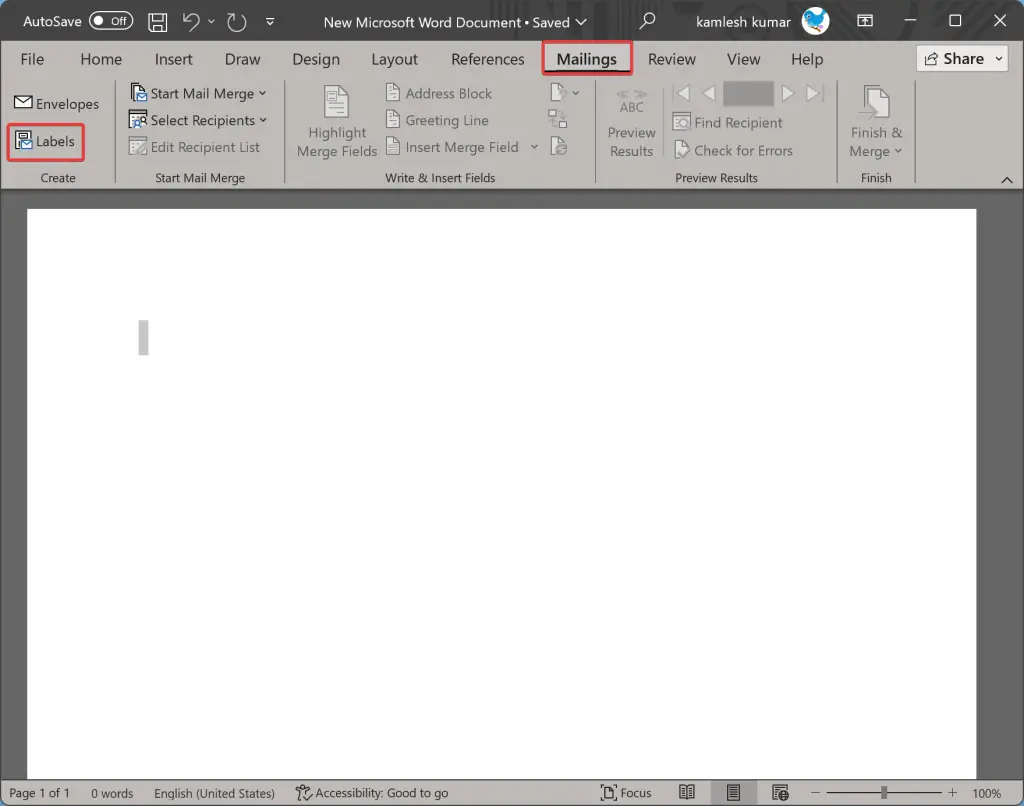 How to Create and Print Labels in Word Document? | Gear Up Windows