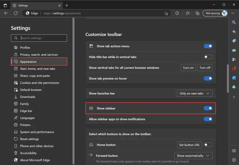 How to Show or Hide Edge Sidebar on Windows 11, 10, or Mac? | Gear Up ...