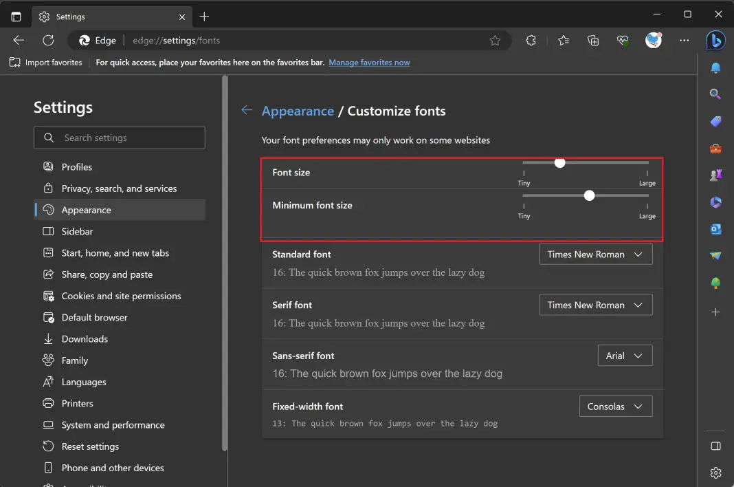 How To Change The Default Font Size In Microsoft Edge? | Gear Up Windows