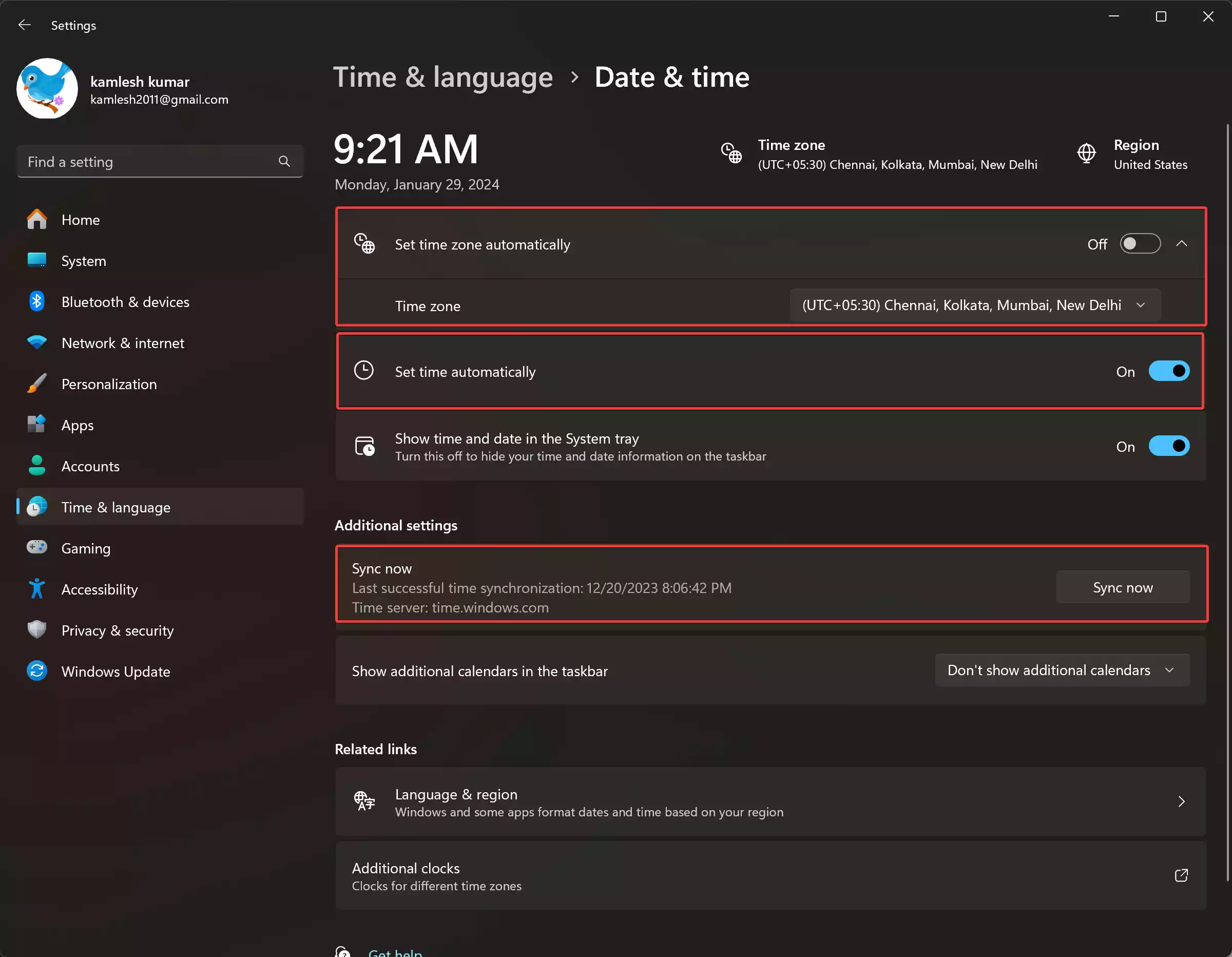 Set Time Automatically In Windows