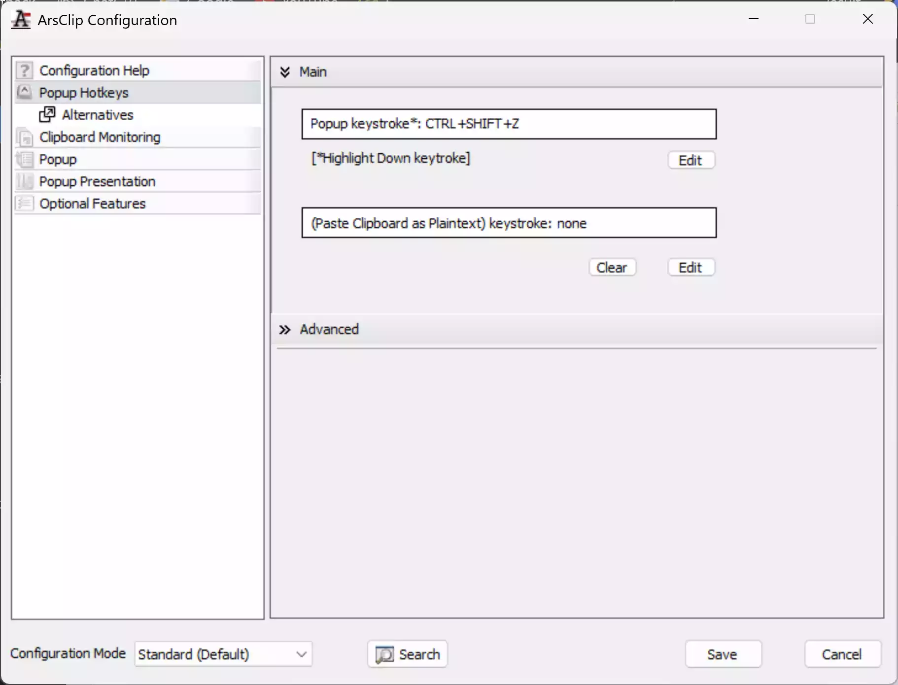 ArsClip Configuration