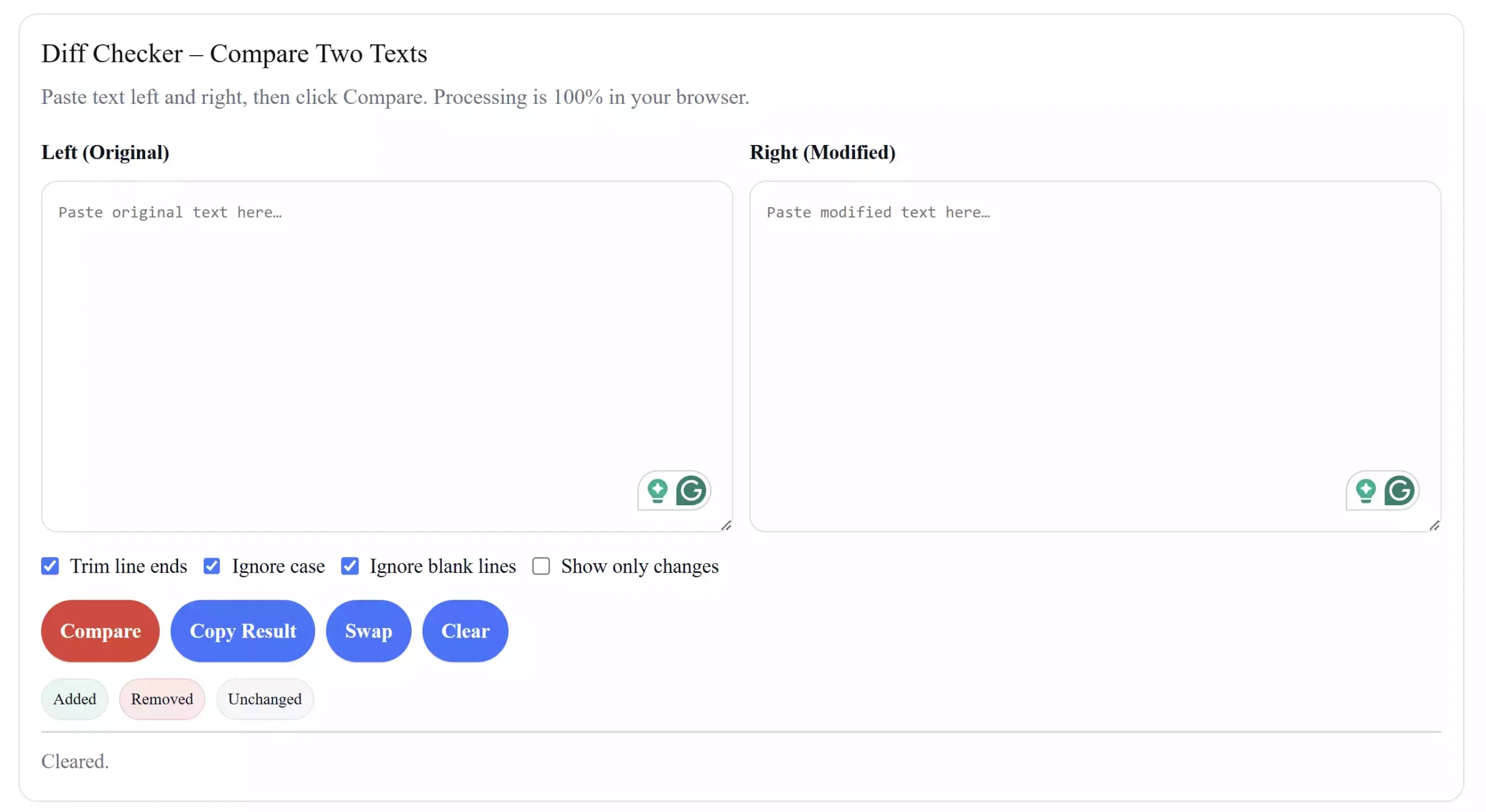 Diff Checker – Compare Two Texts